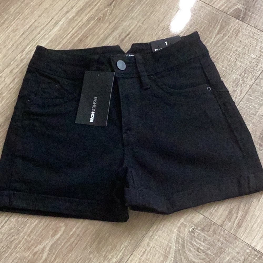 Fashion Nova Black Denim Shorts